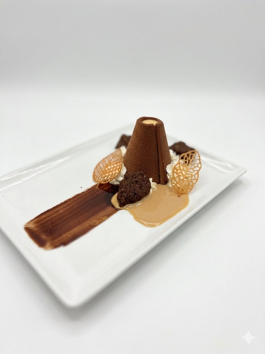 Dessert café et caramel aux dentelles croustillantes, LYS - Traiteur